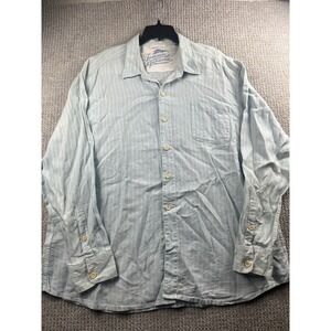 Tommy Bahama Men's 100% Linen Striped Button Down Shirt Size 2XL Long sleeve